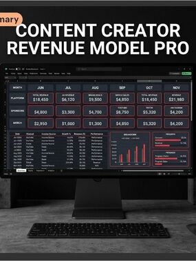 Content Creator Revenue Model Pro Dashboard - Black